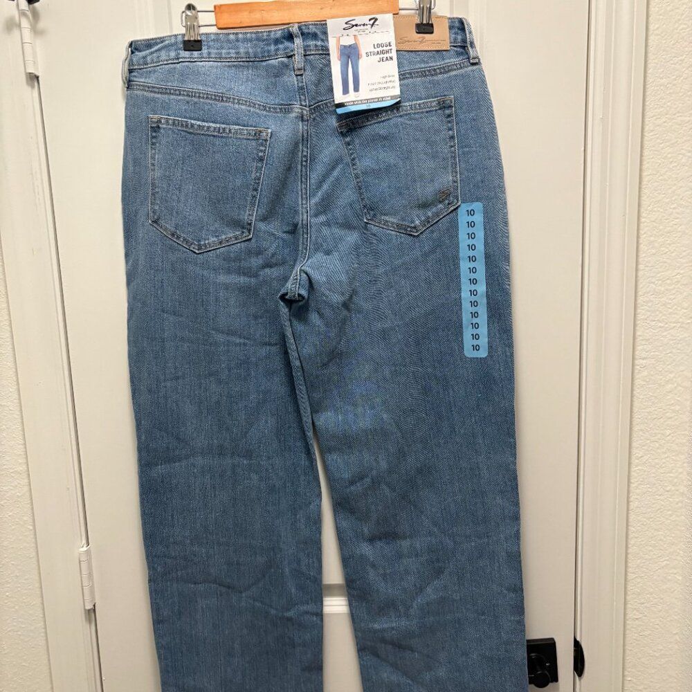 Seven7 High Rise Loose Straight Leg Jeans Size 10 NWT | Sustainable Denim - Picture 6 of 10